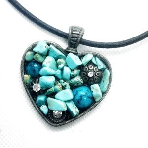 Brighton Jewelry - Brighton Turquoise Mosaic Heart Necklace Brighton Jewelry - Brighton Turquoise Mosaic Heart Necklace